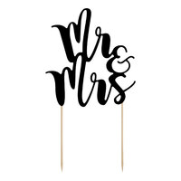 Cake Topper Mr & Mrs Svart