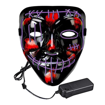 El Wire Purge 2 LED Mask - Lila