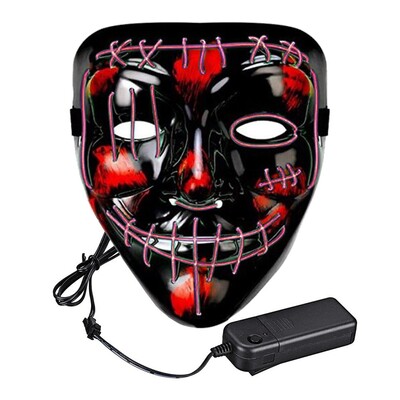 El Wire Purge 2 LED Mask - Rosa