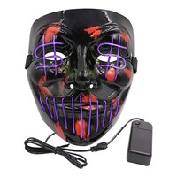 El Wire Purge Dollarsign LED Mask - Lila