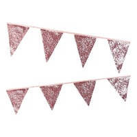 Flaggirlang Lyx Rosa/Glitter - 300 cm