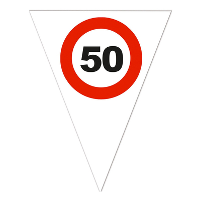 Flaggirlang Trafikskylt 50