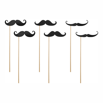 Foto Props Mustascher Svarta - 6-pack