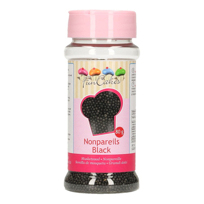 FunCakes Strössel Nonpareils Black/Svart - 80 g