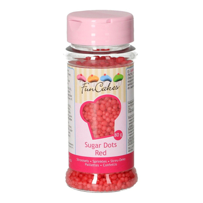 FunCakes Strössel Sugar Dots Red/Röd - 80 g