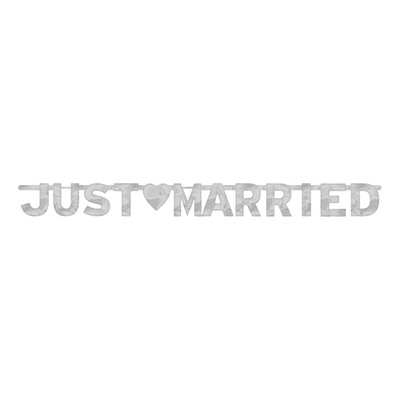 Just Married Bokstavsgirlang Silver