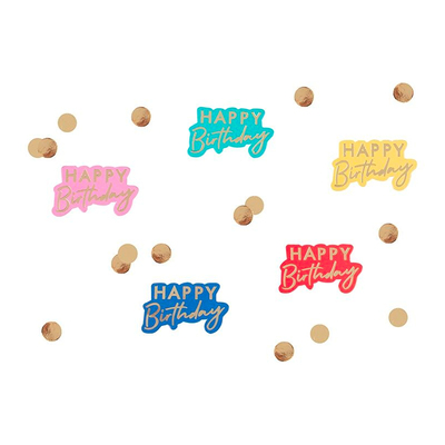 Konfetti Happy Birthday Guld/Multi - 13 gram