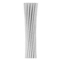 Papperssugrör Silver Chevron - 12-pack