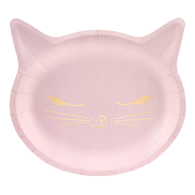 Papperstallrikar Katt Rosa - 6-pack