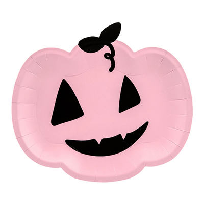 Papperstallrikar Rosa Pumpa Halloween - 6-pack