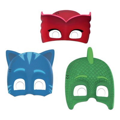 Pappmasker Pyjamashjältarna - 6-pack