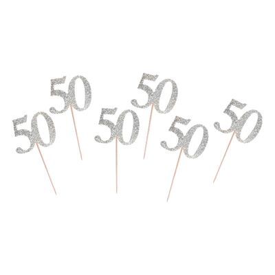 Partypicks 50 År Silver - 6-pack