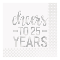 Servetter Cheers to 25 Years Silver - 16-pack