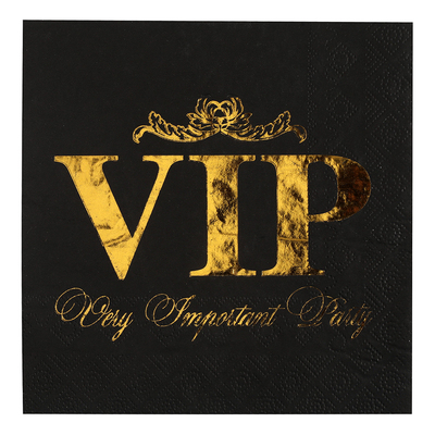 Servetter VIP Svart/Guld