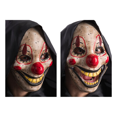 Skräckclown Mask med Rörlig Käke - One size