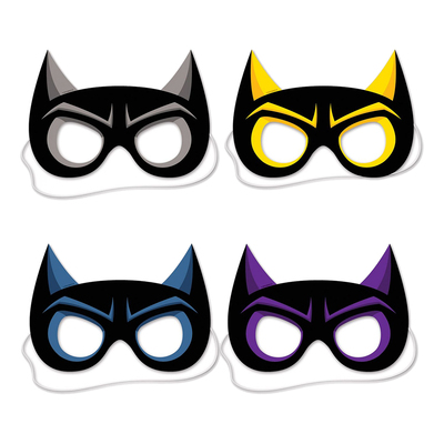 Superhjältemasker Bat i Papp - 4-pack