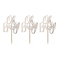 Tårtdekoration Oh Baby Guld Metallic - 12-pack